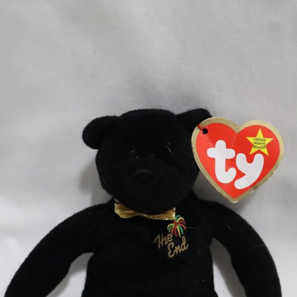 Vintage Original TY 'The End' Rare 1999 Black Beanie Baby Plush Toy - Picture 3 of 7